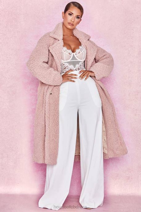 House of CB Bear Blush Faux Fur Sherpa Coat Clothing 4H6N1055