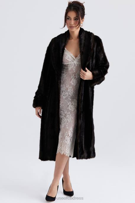 House of CB Callie Dark Brown Faux Fur Coat Clothing 4H6N1036