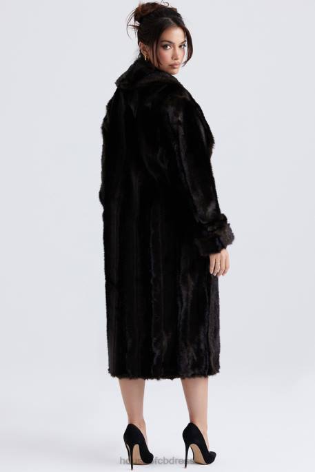 House of CB Callie Dark Brown Faux Fur Coat Clothing 4H6N1036