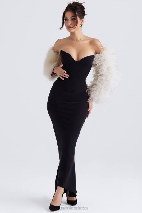 House of CB Ash Off White Marabou Sleeve Jacket Clothing 4H6N1037