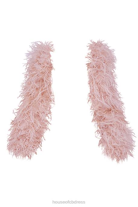 House of CB Ash Soft Pink Marabou Sleeve Jacket Clothing 4H6N1035