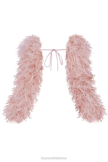 House of CB Ash Soft Pink Marabou Sleeve Jacket Clothing 4H6N1035