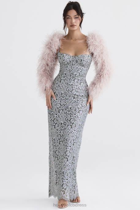 House of CB Ash Soft Pink Marabou Sleeve Jacket Clothing 4H6N1035