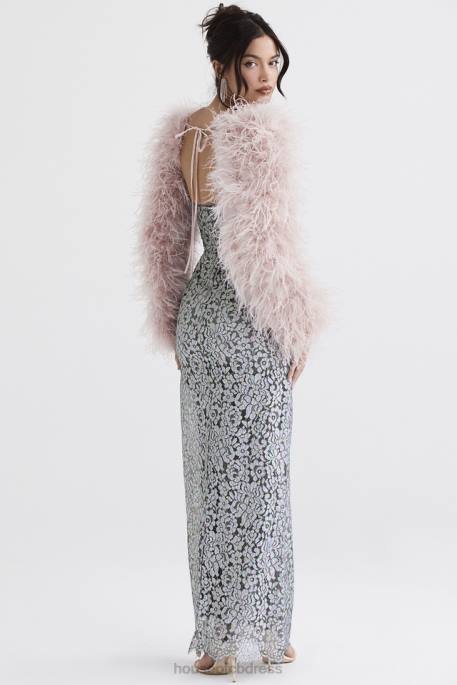 House of CB Ash Soft Pink Marabou Sleeve Jacket Clothing 4H6N1035