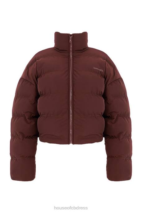 House of CB Hero Chocolate Oversized C Shape Puffer Jacket Clothing 4H6N1047