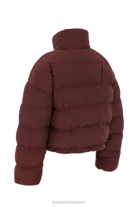 House of CB Hero Chocolate Oversized C Shape Puffer Jacket Clothing 4H6N1047