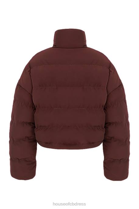 House of CB Hero Chocolate Oversized C Shape Puffer Jacket Clothing 4H6N1047