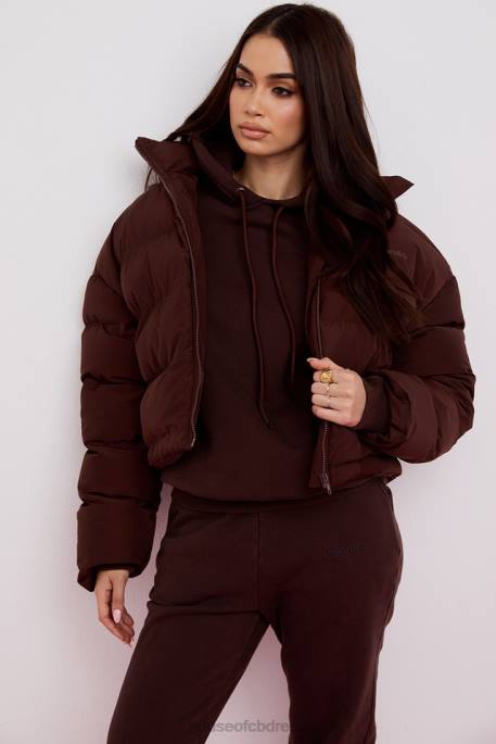 House of CB Hero Chocolate Oversized C Shape Puffer Jacket Clothing 4H6N1047