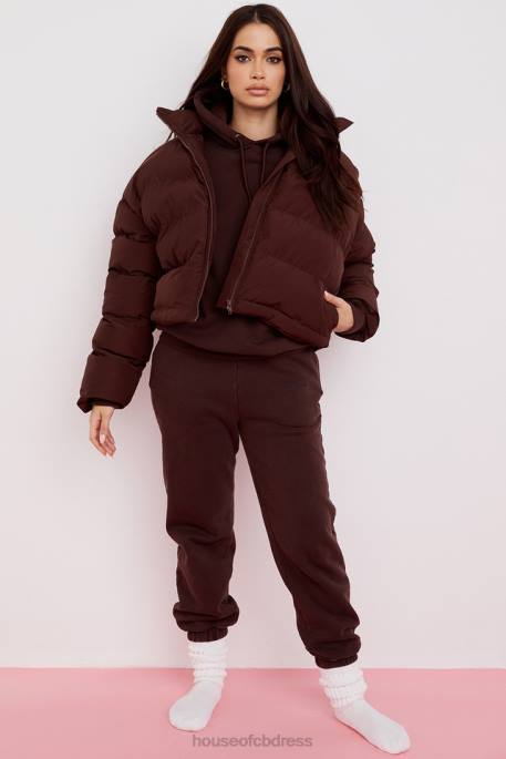 House of CB Hero Chocolate Oversized C Shape Puffer Jacket Clothing 4H6N1047