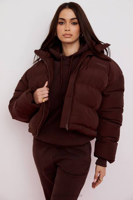 House of CB Hero Chocolate Oversized C Shape Puffer Jacket Clothing 4H6N1047