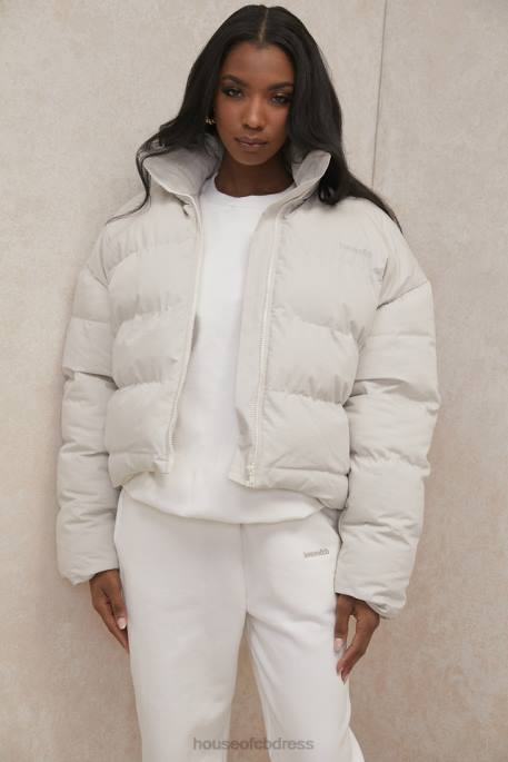 House of CB Hero Ivory Oversized C Shape Puffer Jacket Clothing 4H6N1046