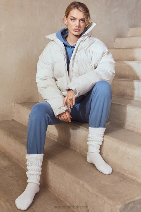 House of CB Hero Ivory Oversized C Shape Puffer Jacket Clothing 4H6N1046