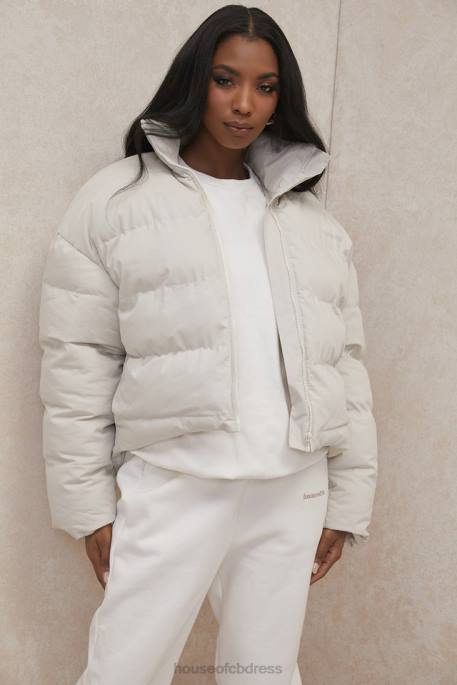 House of CB Hero Ivory Oversized C Shape Puffer Jacket Clothing 4H6N1046