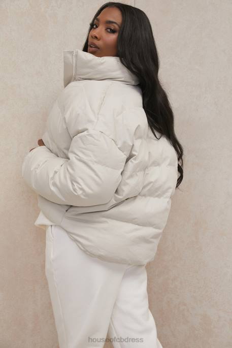 House of CB Hero Ivory Oversized C Shape Puffer Jacket Clothing 4H6N1046