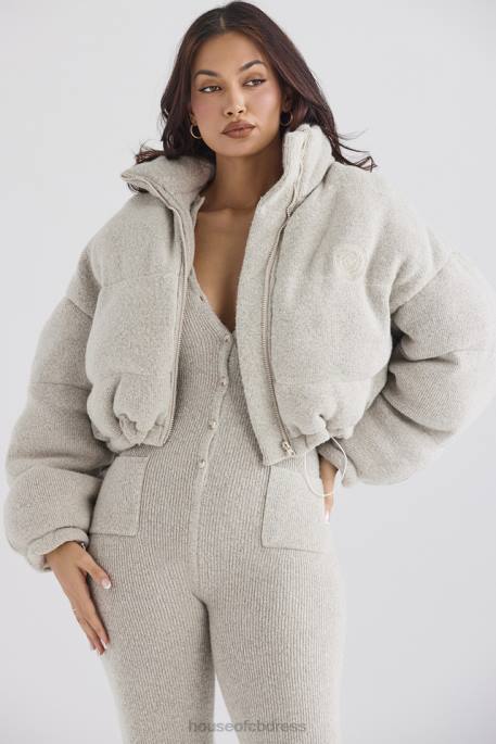 House of CB Pascal Opal Knit C Shape Puffer Jacket Clothing 4H6N1033