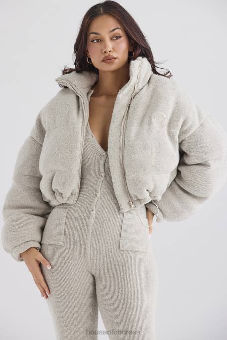 House of CB Pascal Opal Knit C Shape Puffer Jacket Clothing 4H6N1033