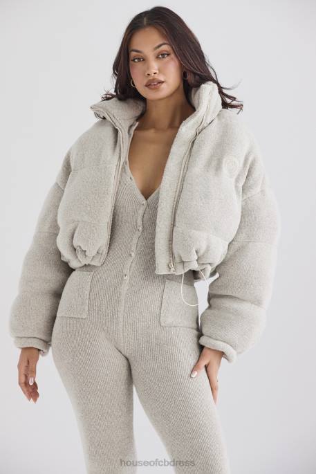 House of CB Pascal Opal Knit C Shape Puffer Jacket Clothing 4H6N1033