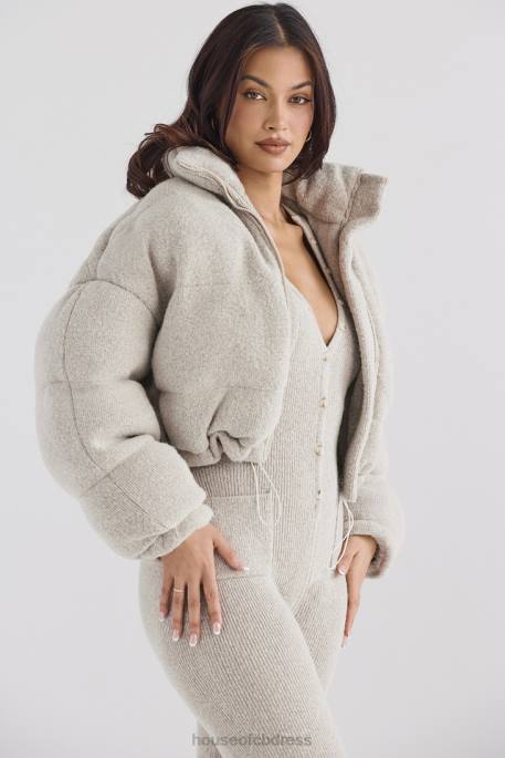 House of CB Pascal Opal Knit C Shape Puffer Jacket Clothing 4H6N1033