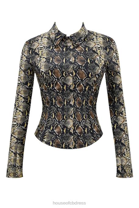 House of CB Vani Snake Print Fitted Jacket Clothing 4H6N1028