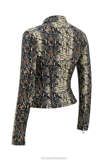 House of CB Vani Snake Print Fitted Jacket Clothing 4H6N1028