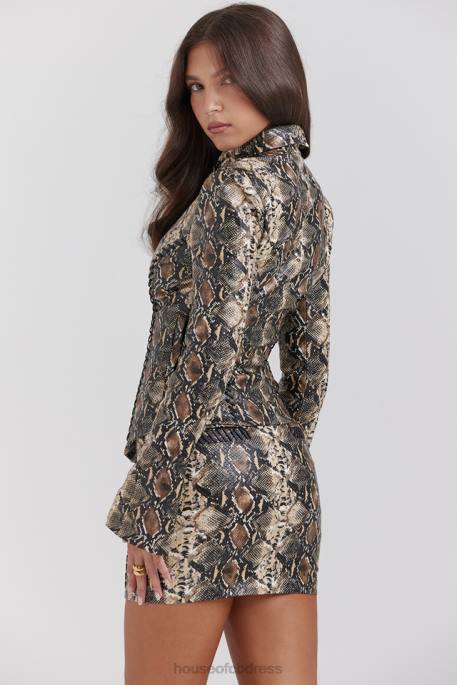 House of CB Vani Snake Print Fitted Jacket Clothing 4H6N1028