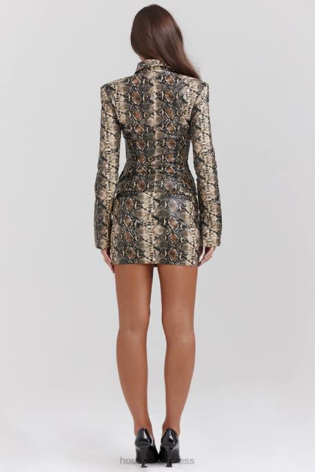 House of CB Vani Snake Print Fitted Jacket Clothing 4H6N1028