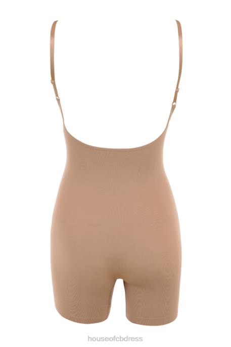 House of CB Mid Thigh Sculpting Bodysuit Cafe Au Lait Clothing 4H6N1277