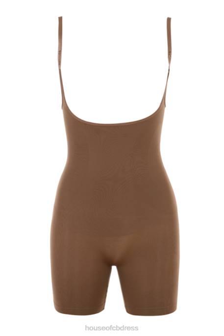 House of CB Mid Thigh Sculpting Bodysuit Mocha Clothing 4H6N1276