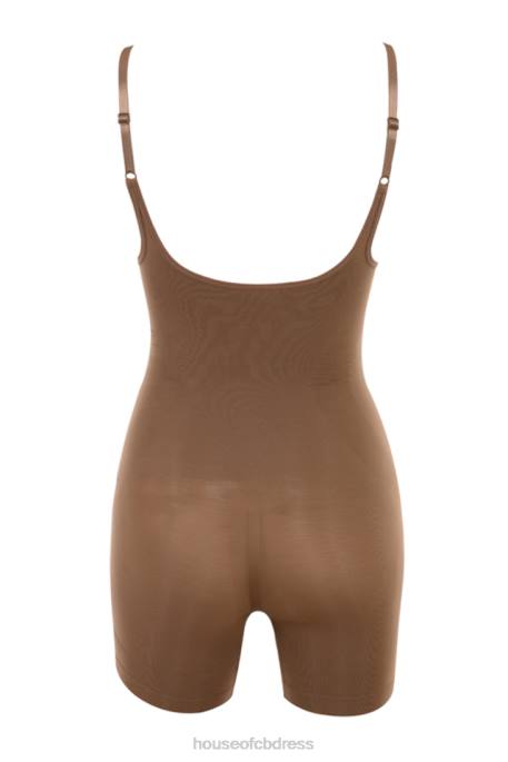 House of CB Mid Thigh Sculpting Bodysuit Mocha Clothing 4H6N1276