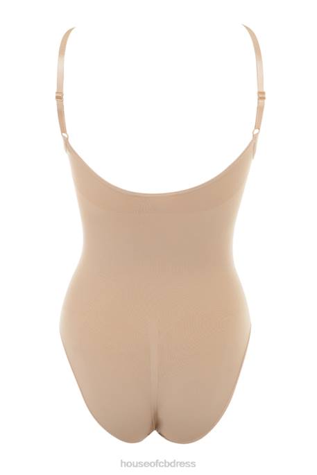 House of CB Sculpting Full Brief Bodysuit Almond Clothing 4H6N1274