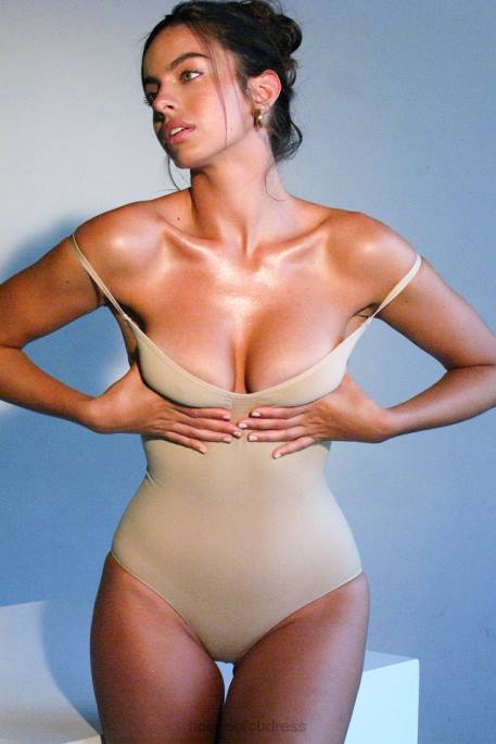House of CB Sculpting Full Brief Bodysuit Almond Clothing 4H6N1274