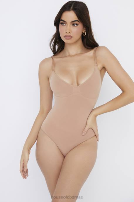 House of CB Sculpting Full Brief Bodysuit Cafe Au Lait Clothing 4H6N1273