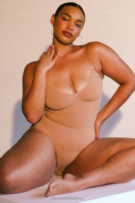 House of CB Sculpting Full Brief Bodysuit Cafe Au Lait Clothing 4H6N1273