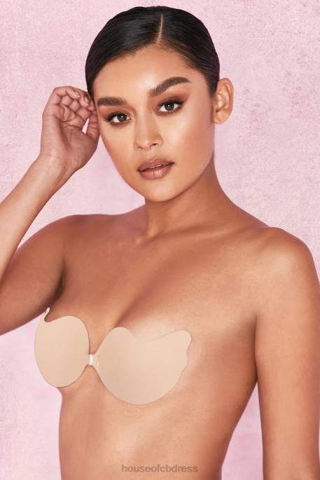House of CB Front Fastening Moulded Microfibre V Bra - Beige Clothing 4H6N1318