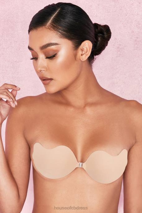 House of CB Front Fastening Moulded Microfibre V Bra - Beige Clothing 4H6N1318