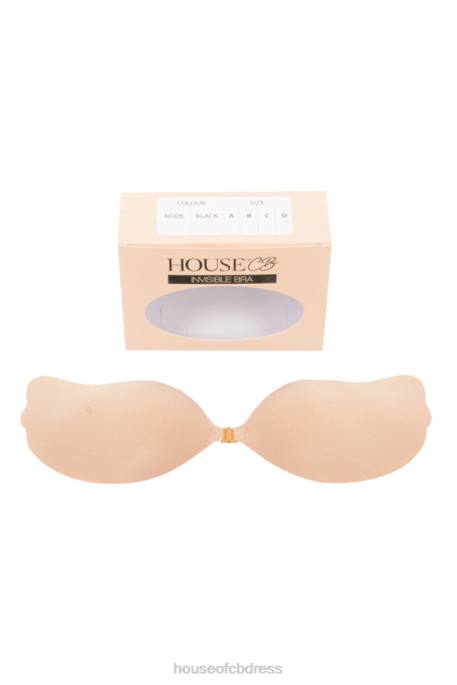 House of CB Front Fastening Moulded Microfibre V Bra - Beige Clothing 4H6N1318