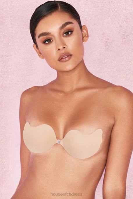 House of CB Front Fastening Moulded Microfibre V Bra - Beige Clothing 4H6N1318