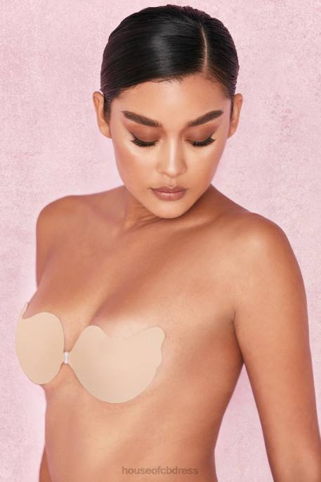 House of CB Front Fastening Moulded Microfibre V Bra - Beige Clothing 4H6N1318