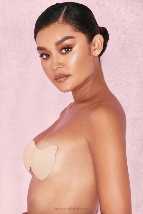 House of CB Front Fastening Moulded Microfibre V Bra - Beige Clothing 4H6N1318
