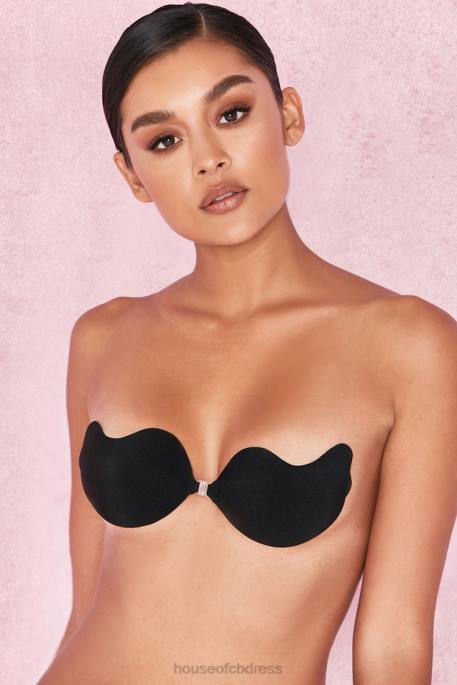 House of CB Front Fastening Moulded Microfibre V Bra - Black Clothing 4H6N1319