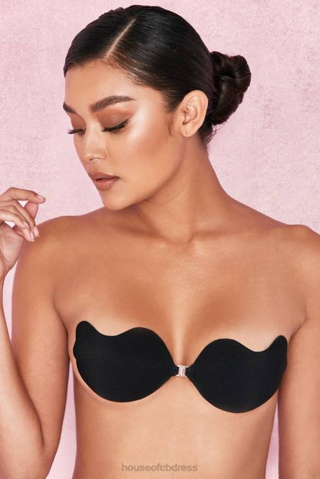 House of CB Front Fastening Moulded Microfibre V Bra - Black Clothing 4H6N1319