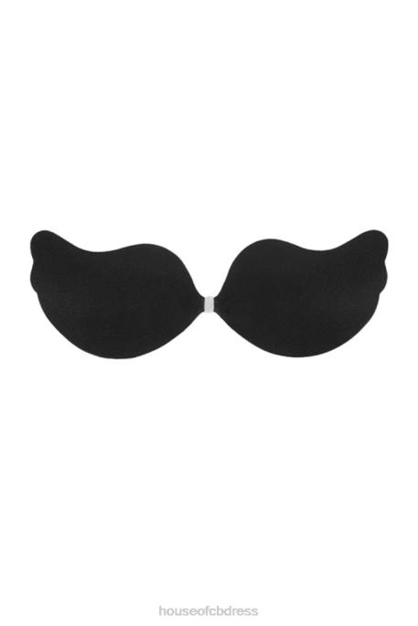House of CB Front Fastening Moulded Microfibre V Bra - Black Clothing 4H6N1319