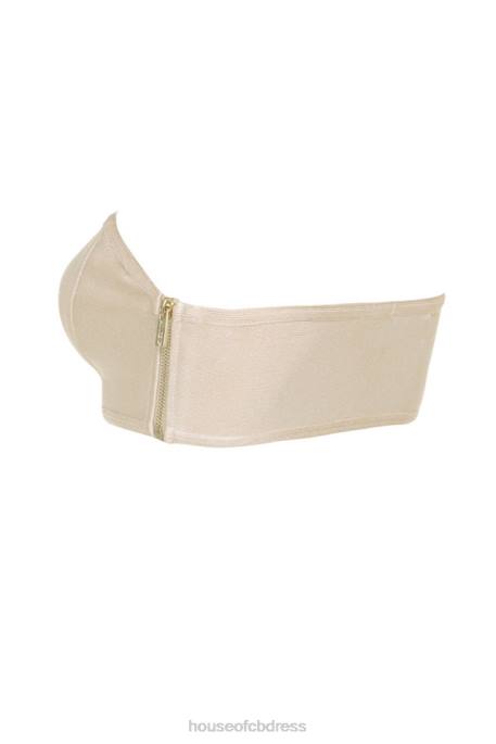 House of CB Naked Beige Bandage Strapless Bra Clothing 4H6N1311