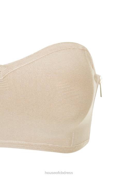 House of CB Naked Beige Bandage Strapless Bra Clothing 4H6N1311