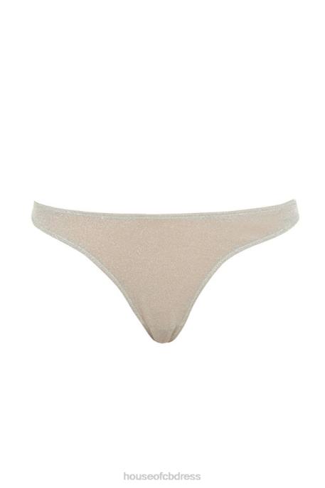 House of CB Minx Silver Lurex Triangle Brief Clothing 4H6N1301