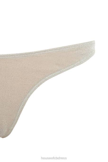 House of CB Minx Silver Lurex Triangle Brief Clothing 4H6N1301