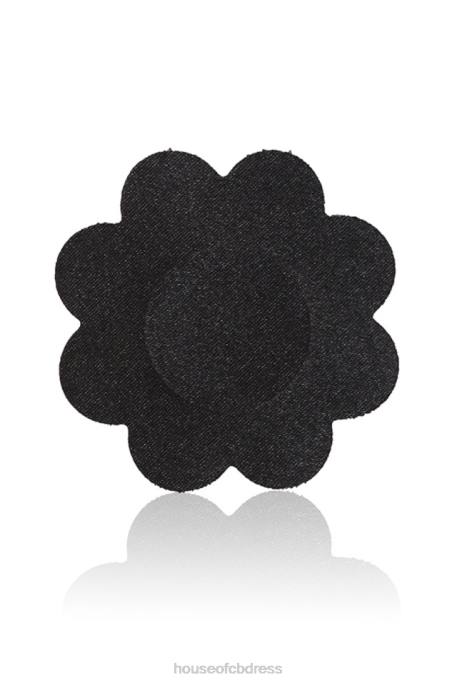 House of CB Set of 4 Black Flower Shape Nipple Covers Clothing 4H6N1321