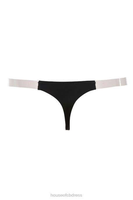 House of CB Clear Side- Strap Solution Thong - Black Clothing 4H6N1300