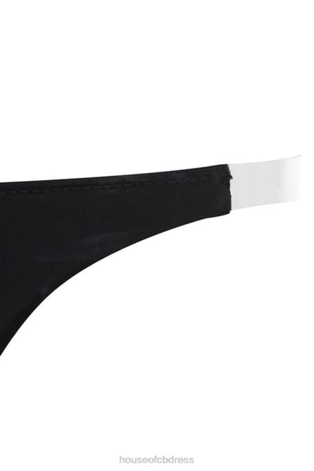 House of CB Clear Side- Strap Solution Thong - Black Clothing 4H6N1300