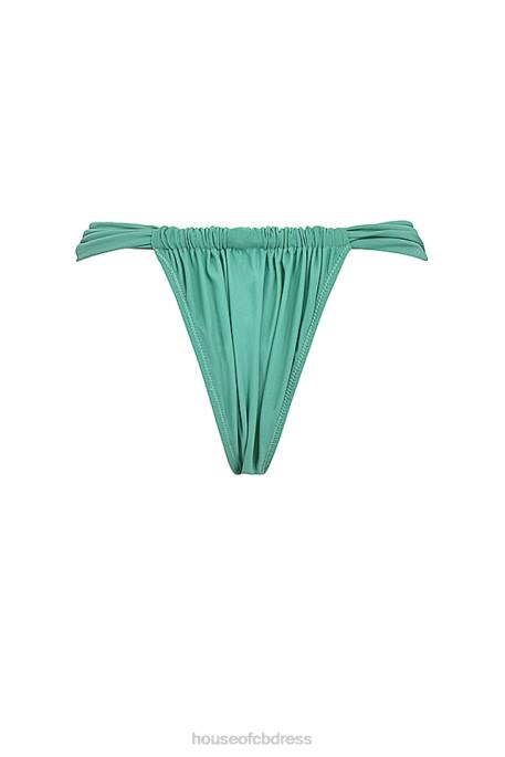 House of CB Athens Eucalyptus Gathered High Leg Bikini Bottom Clothing 4H6N1190